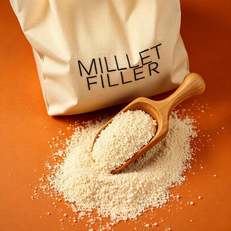 Millet flour with wooden scoop